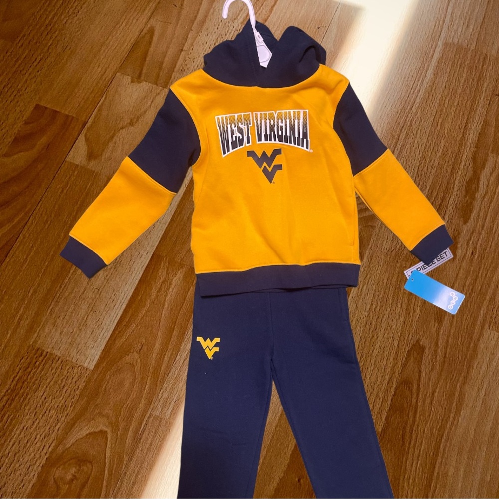 WVU Mountaineers Matching Set Sweatshirt Hoodie Sweatpants 4T boy girl